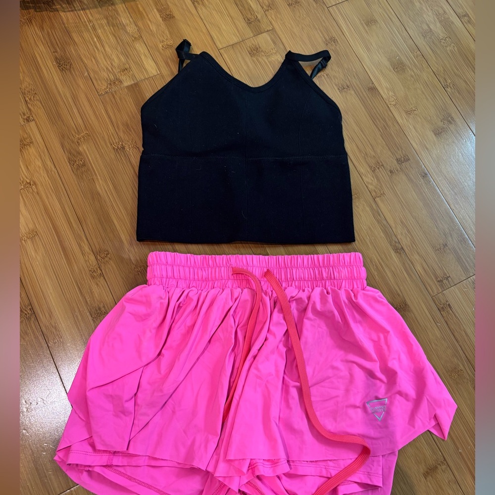 Gold hinge tank top and butterfly shorts bundle